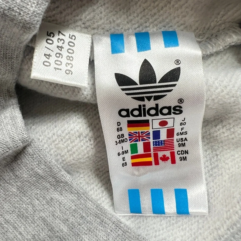 Adidas Hoodie‎ Kids 9M Gray Red Disney Goofy Tennis Graphic Pullover Vintage NWT